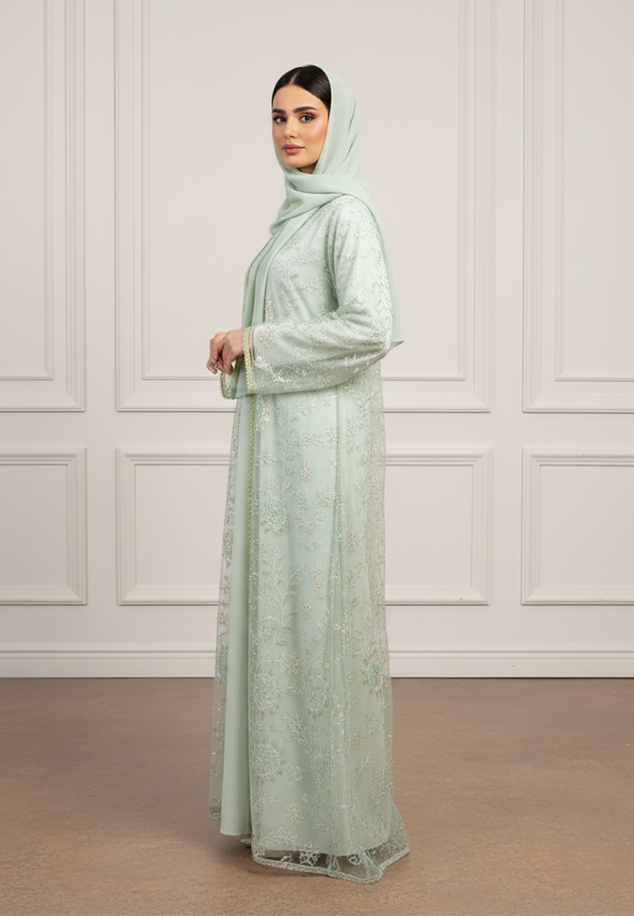 Enchanted-Garden-Lace-Open-two-piece-Abaya-2P895