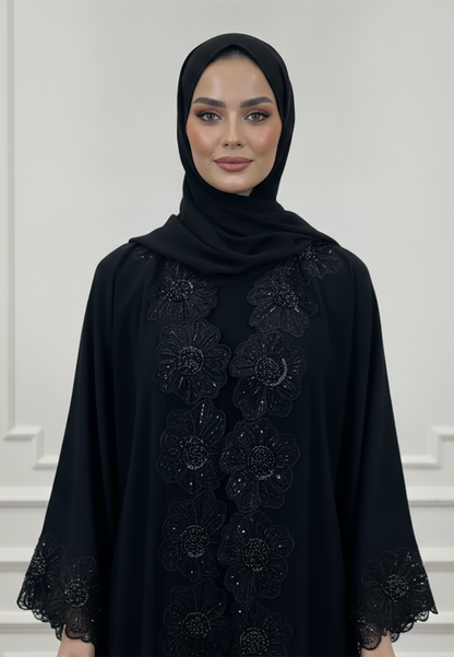 Aisha-Floral-Lace-&-Beaded-Abaya|-Nida-Fabric-2P915