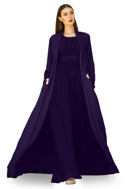 Nukhbaa Haiti color Abaya with Inner dress- 2pcs set-602C46