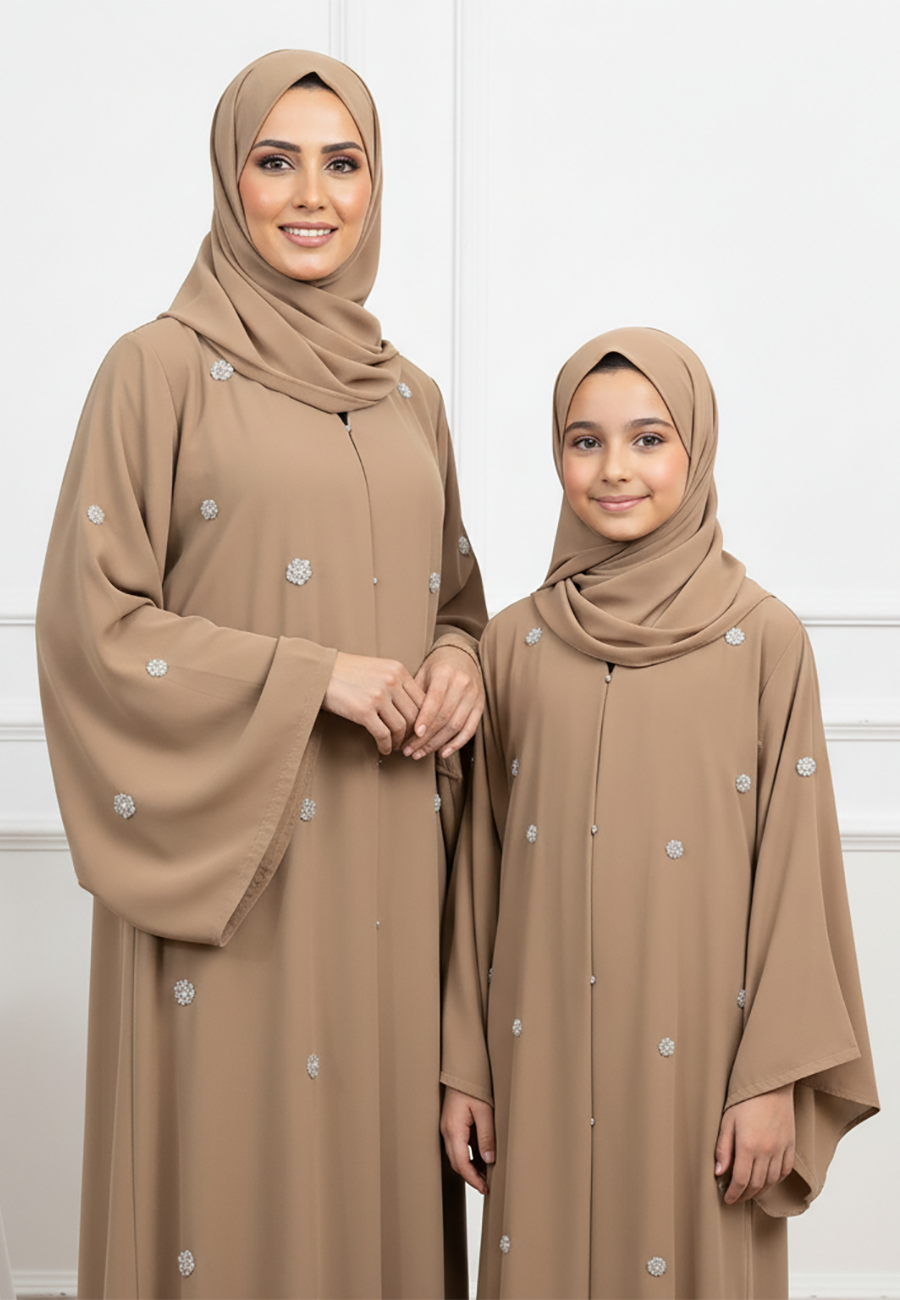 Luxurious Mother & Daughter Matching Abaya Set-620MD