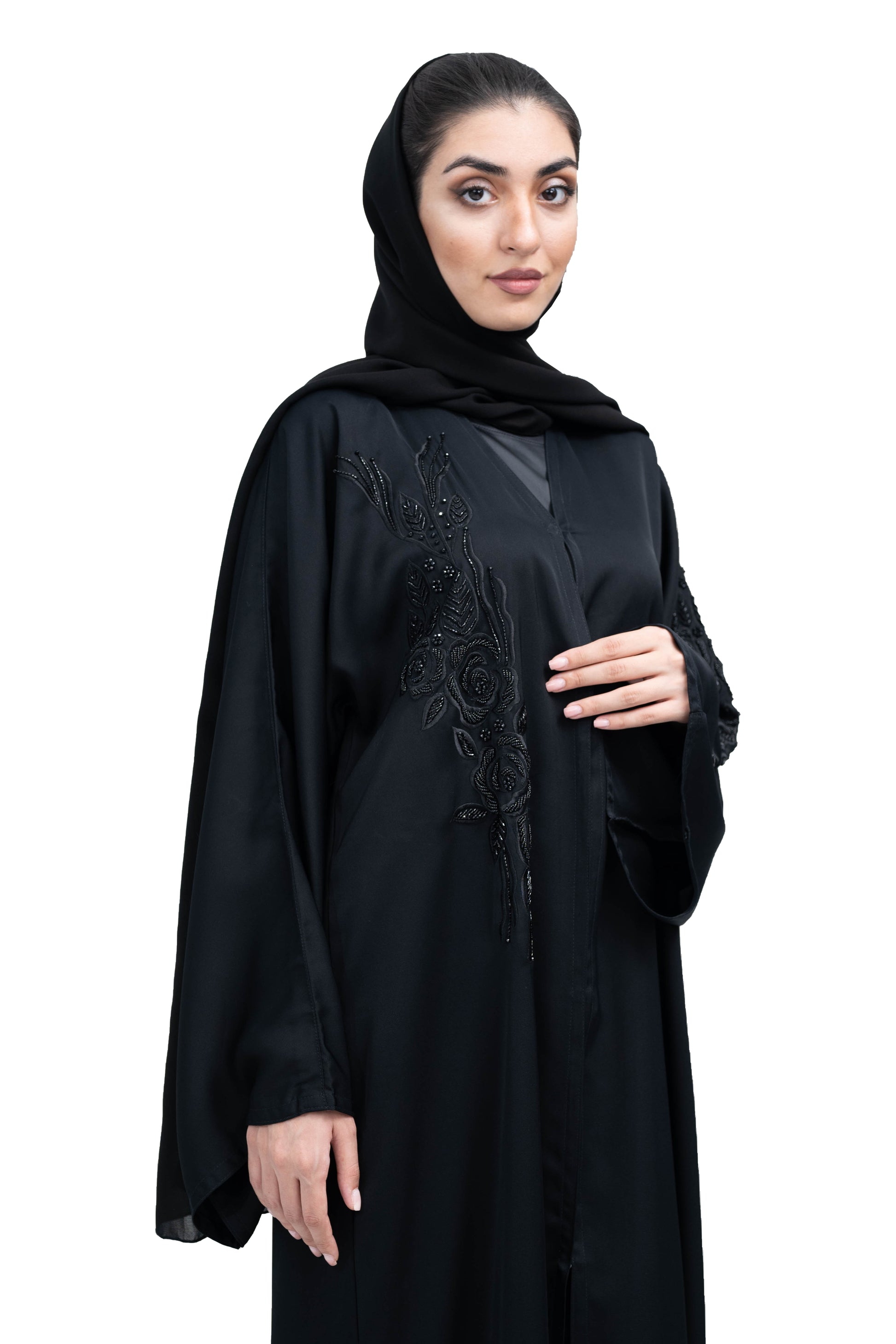 Elegant-Black-Nida-Abaya-with-Beadwork-and-Embroidery-includes-Hijab-623