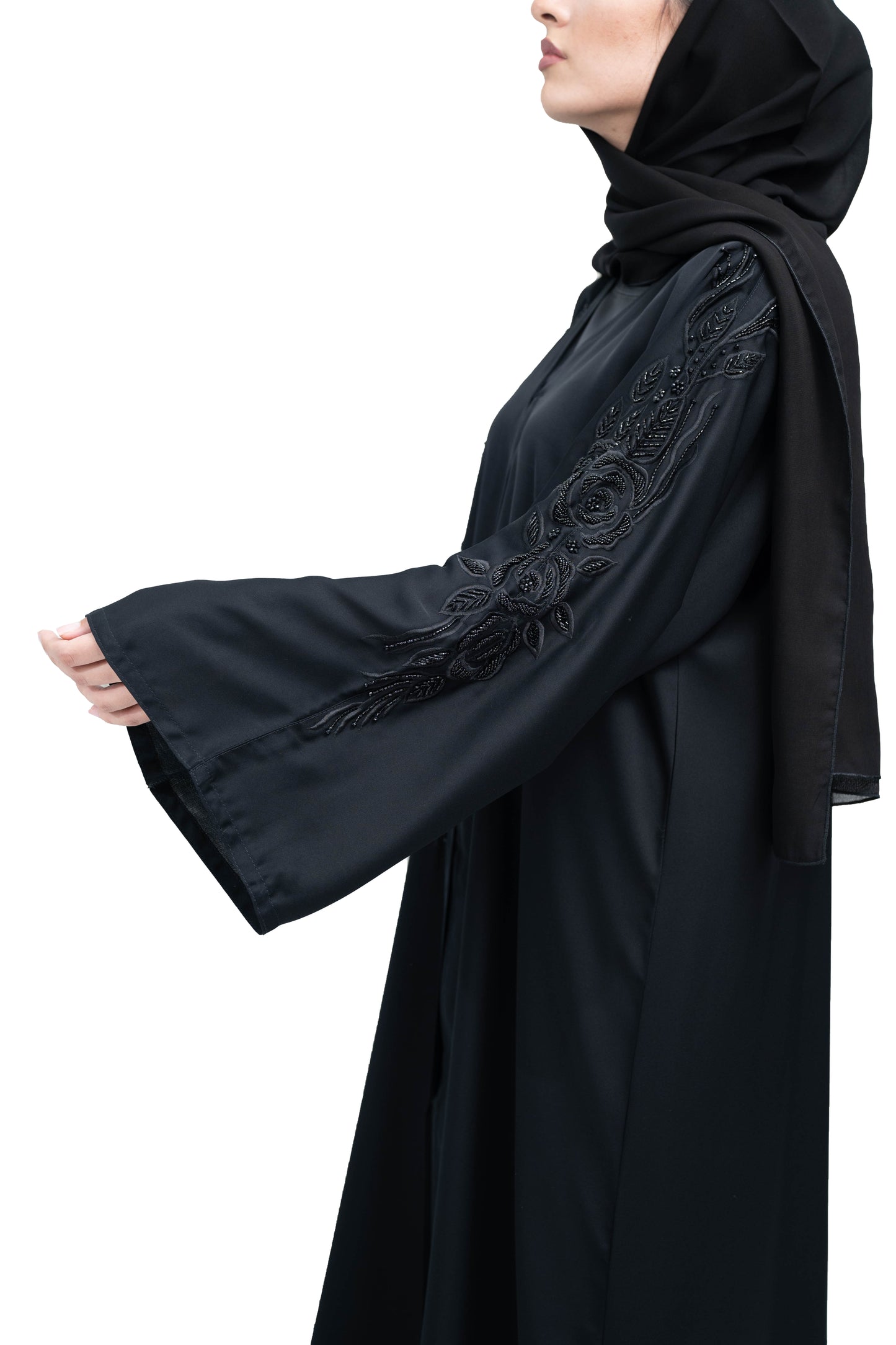 Elegant-Black-Nida-Abaya-with-Beadwork-and-Embroidery-includes-Hijab-623