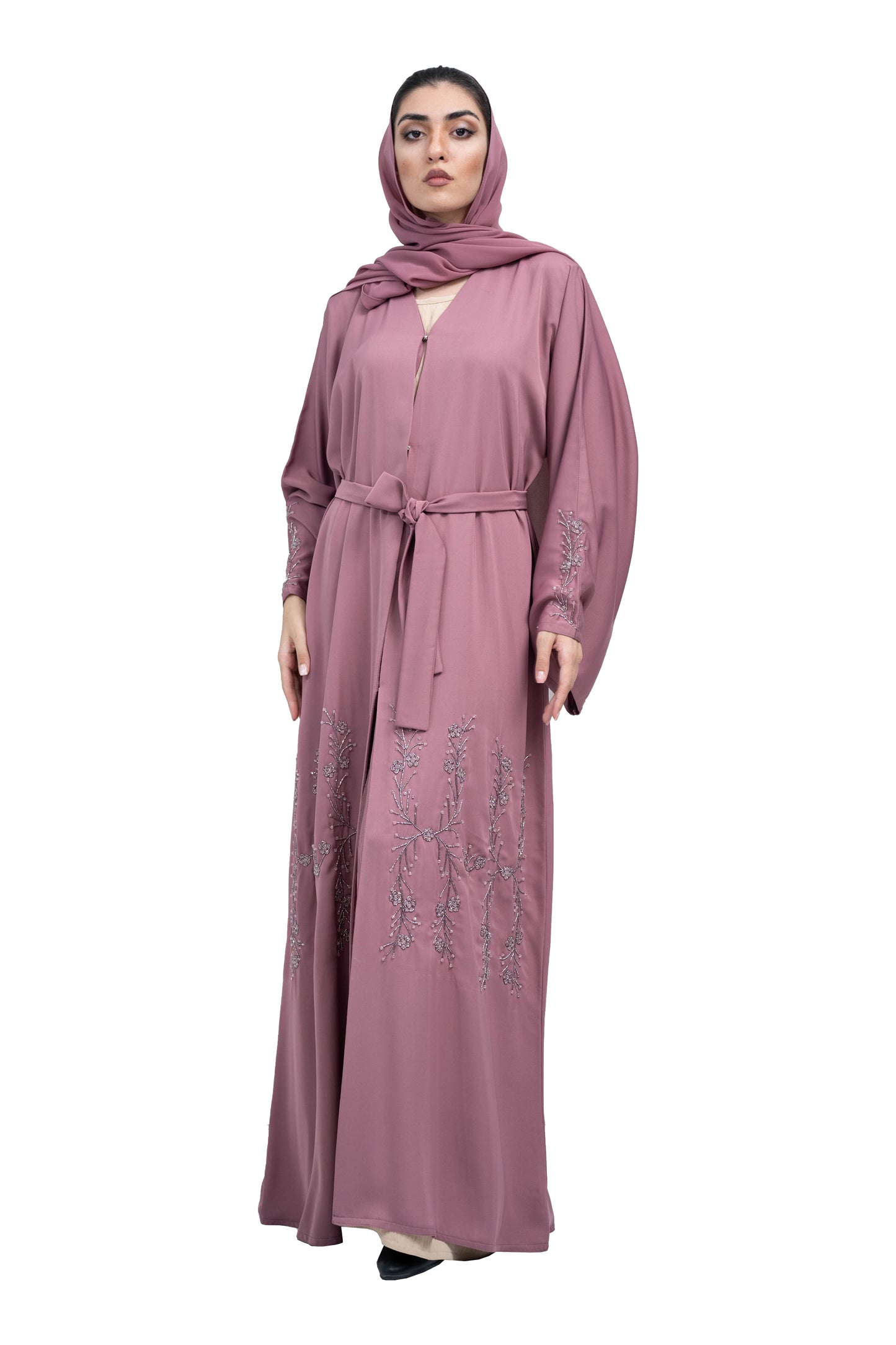 Dazzling-Mauve-Nida-Abaya-embellished-with-Extensive-Beadwork,-Includes-Matching-Hijab-and-Belt-631