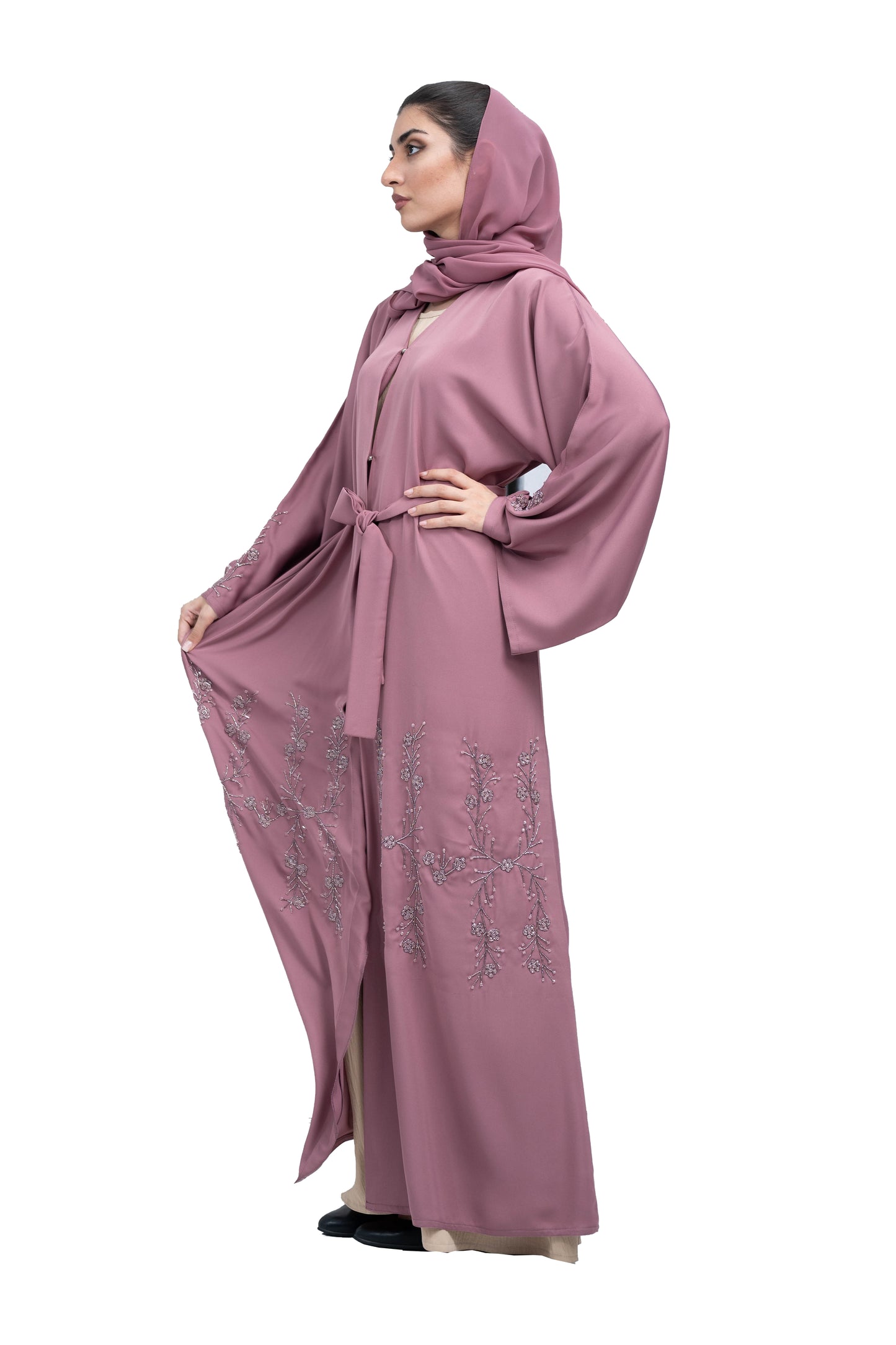 Dazzling-Mauve-Nida-Abaya-embellished-with-Extensive-Beadwork,-Includes-Matching-Hijab-and-Belt-631