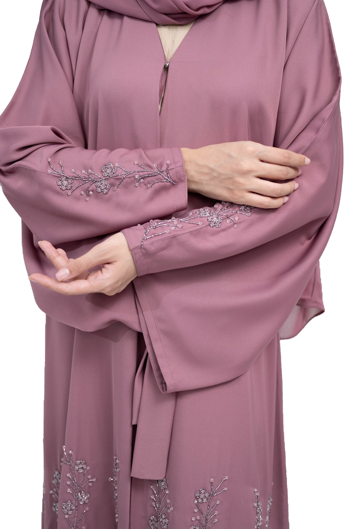 Dazzling-Mauve-Nida-Abaya-embellished-with-Extensive-Beadwork,-Includes-Matching-Hijab-and-Belt-631