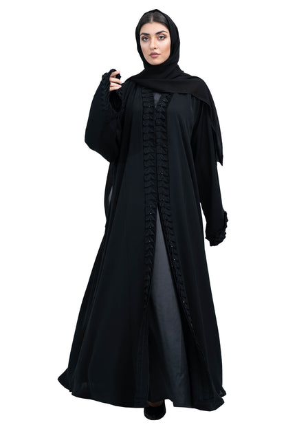 Trendy-Black-Nida-Abaya-with-Intricate-Pleat-Borders-embedded-with-Beadwork-comes-with-Hijab-640