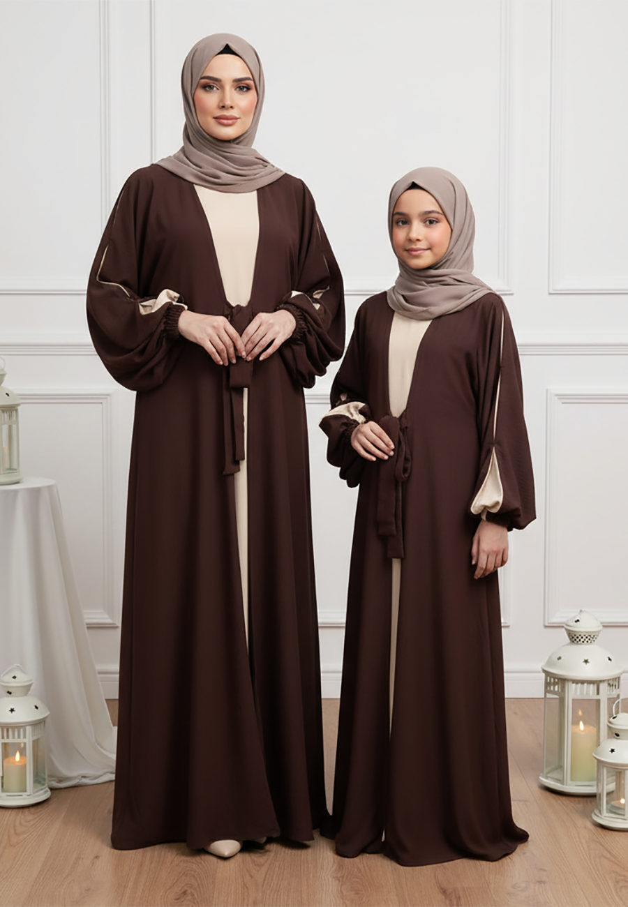 Luxurious Lulu Mother & Daughter Matching Abaya Set-641MD