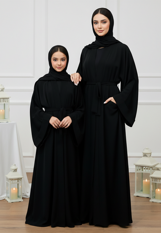 Zoya Mother & Daughter Matching Abaya Set | Signature Nida Fabric-714MD
