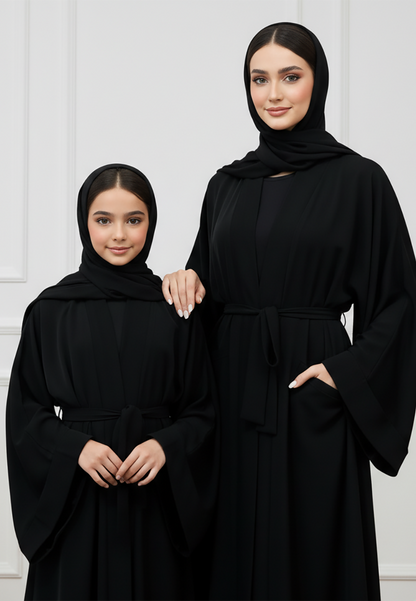 Zoya Mother & Daughter Matching Abaya Set | Signature Nida Fabric-714MD