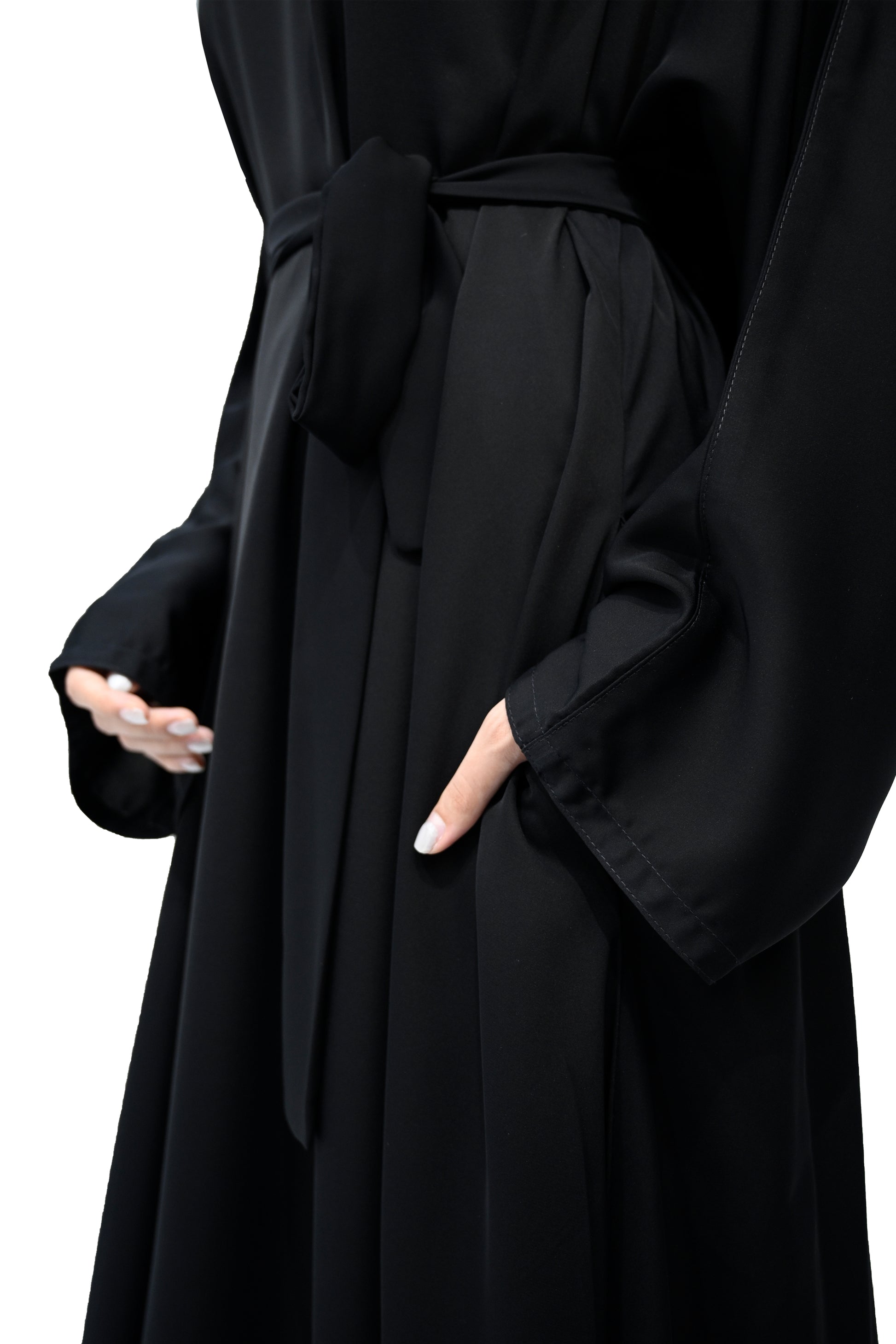 Elegant-Black-Abaya-with-matching-belt-and-Hijab-716