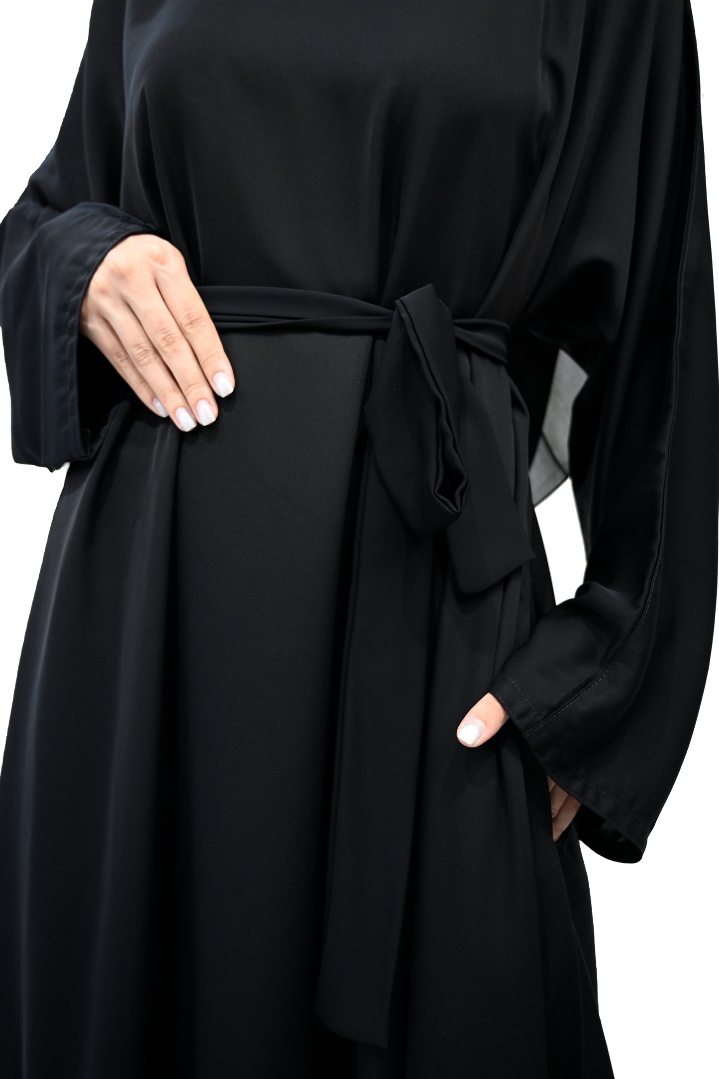 Elegant-Black-Abaya-with-matching-belt-and-Hijab-716