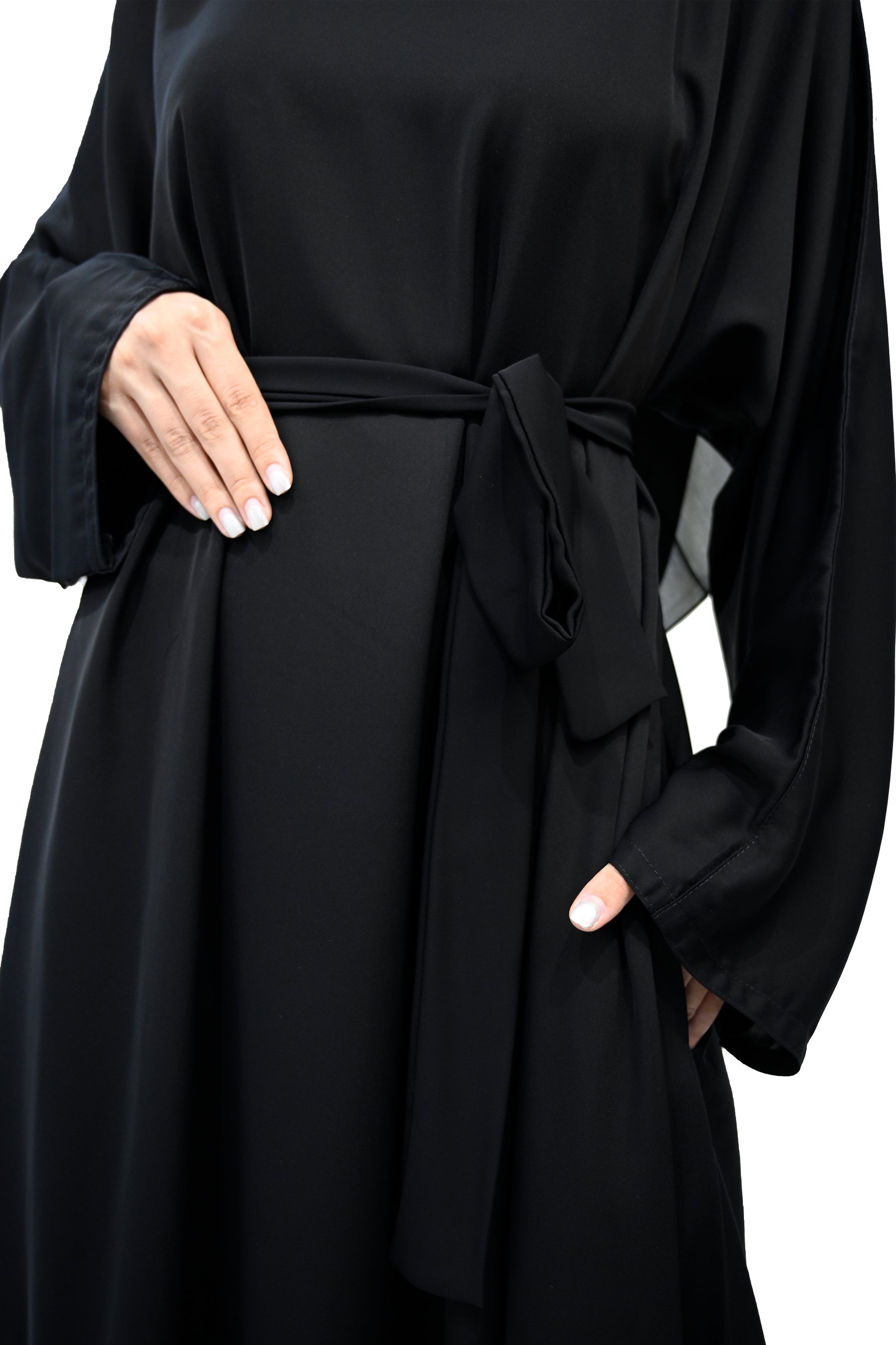 Elegant-Black-Abaya-with-matching-belt-and-Hijab-716