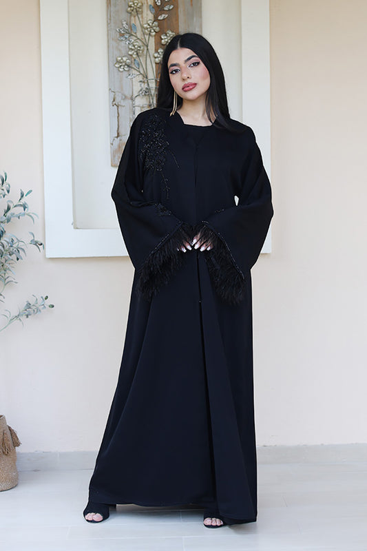 Black-Feathered-Elegance-Abaya-775