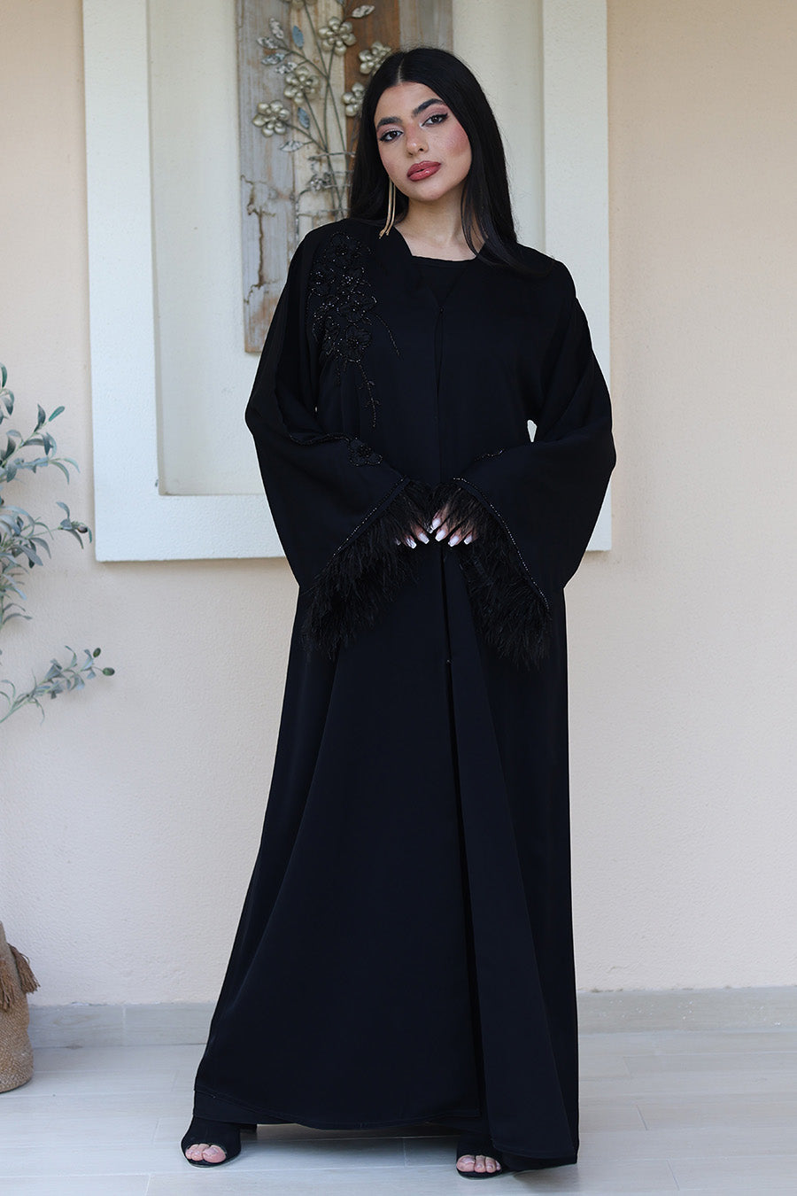 Black-Feathered-Elegance-Abaya-775