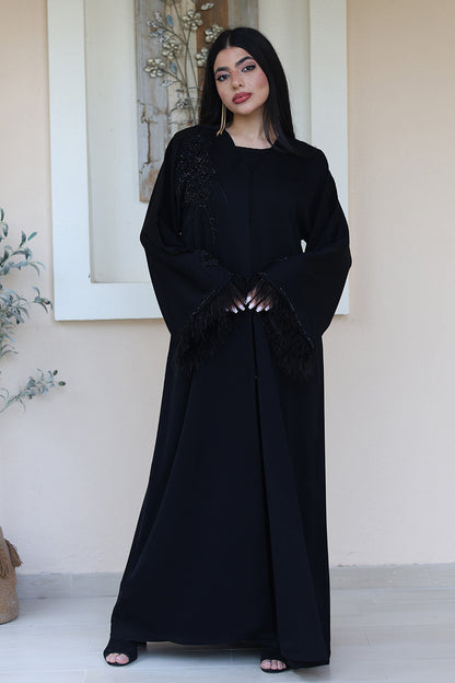 Black-Feathered-Elegance-Abaya-775