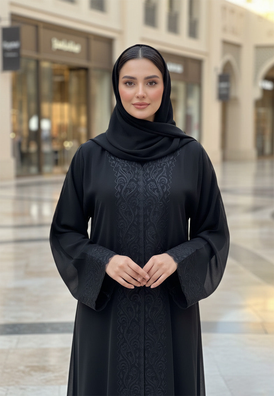 Minimalist-Sand-Abaya-with-Flowing-Line-Embroidery-|-Premium-Nida-Fabric-802