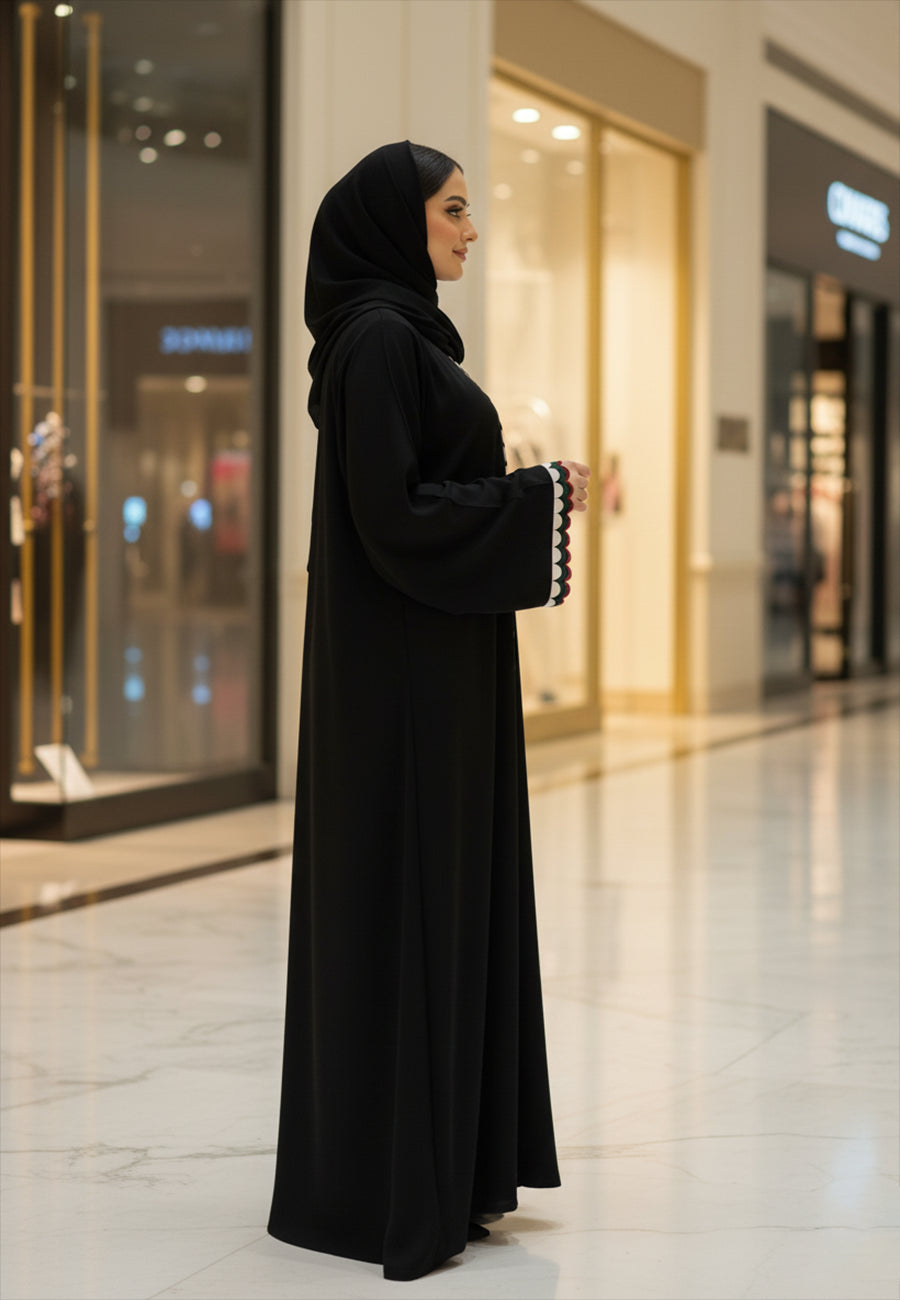 UAE-National-Colors-Trim-Abaya-|-Nida-Fabric-803