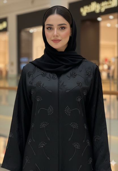 Black-Nida-Abaya-with-Floral-Embellishments-805