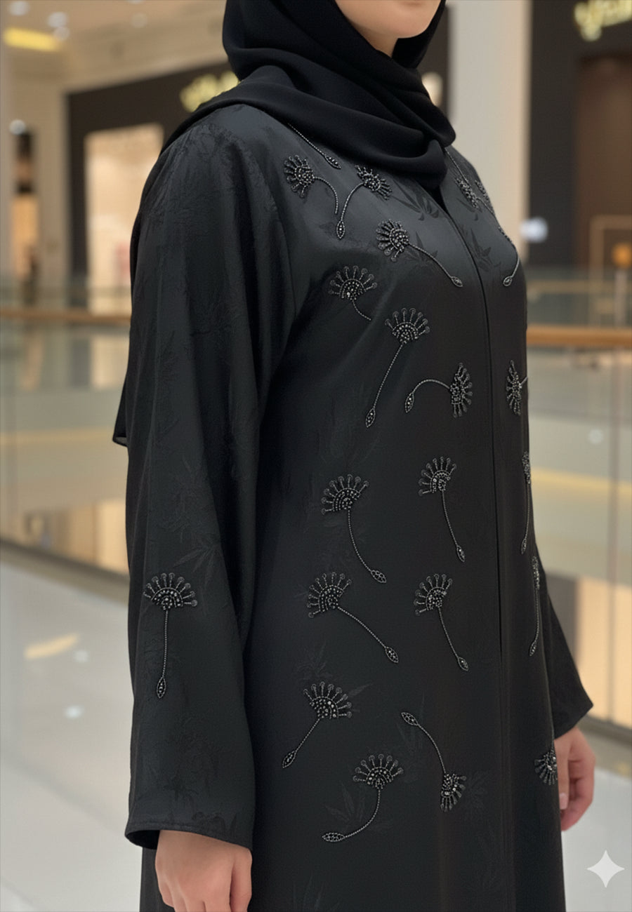 Black-Nida-Abaya-with-Floral-Embellishments-805