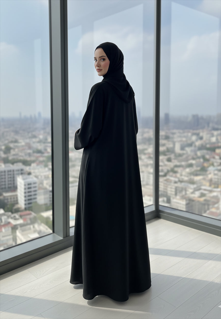 The-Essential-Classic-Black-Abaya-|-V-Neck-Nida-Fabric-806