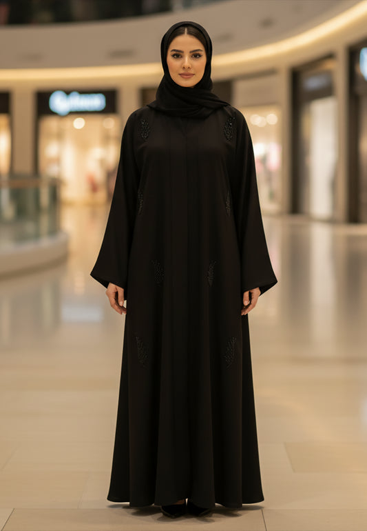 Classic-Black-Nida-Abaya-with-Subtle-Embroidery-Detail-811