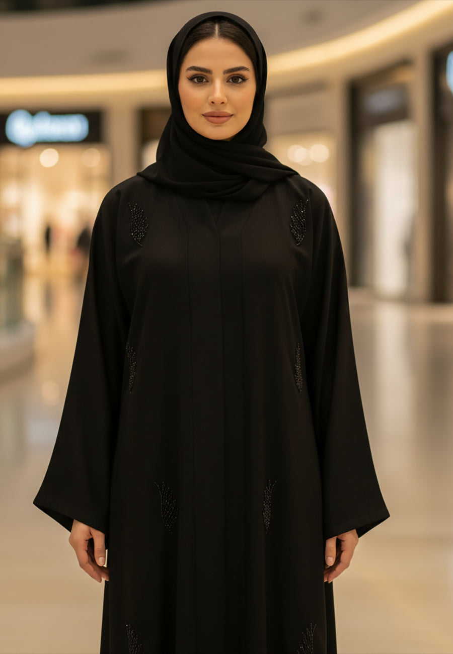Classic-Black-Nida-Abaya-with-Subtle-Embroidery-Detail-811