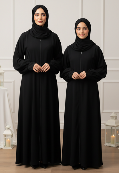The Layla  Mother & Daughter Abaya: Minimalist Sophistication | Nida Fabric-812MD