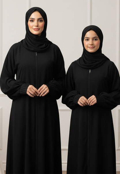 The Layla  Mother & Daughter Abaya: Minimalist Sophistication | Nida Fabric-812MD