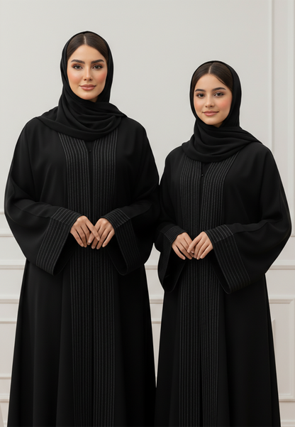 The Safiya Mother & Daughter Abaya: Textural Elegance-815MD