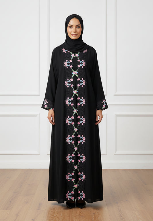 Premium-Black-Nida-Abaya-with-Intricate-Embroidery-823