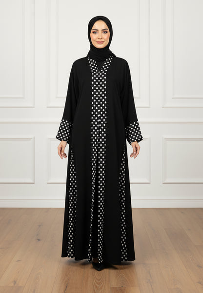 Modern-Classic:-Nida-Abaya-with-Contrast-Polka-Dot-Paneling-824