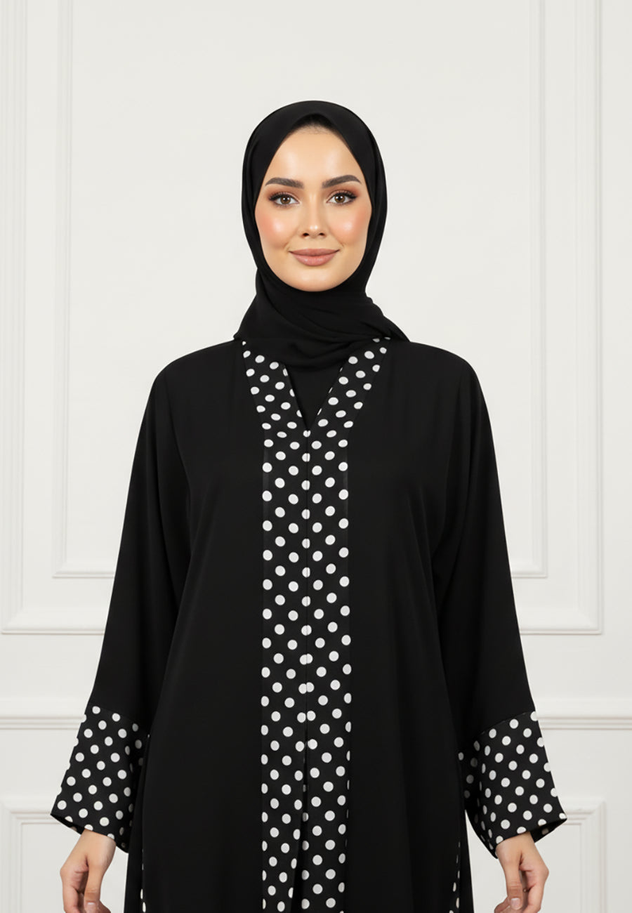 Modern-Classic:-Nida-Abaya-with-Contrast-Polka-Dot-Paneling-824