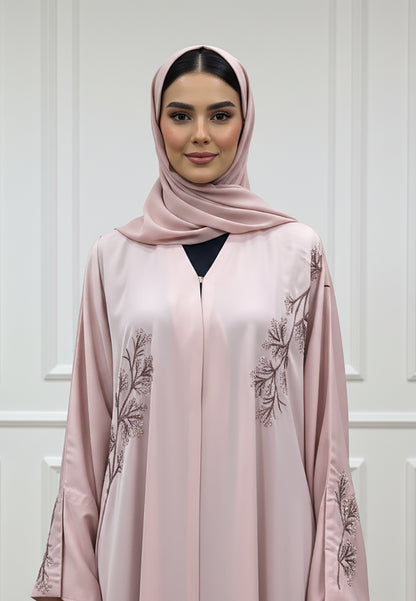 Serene-Blossom:-Premium-Blush-Pink-Nida-Abaya-with-Branch-Embroidery-825