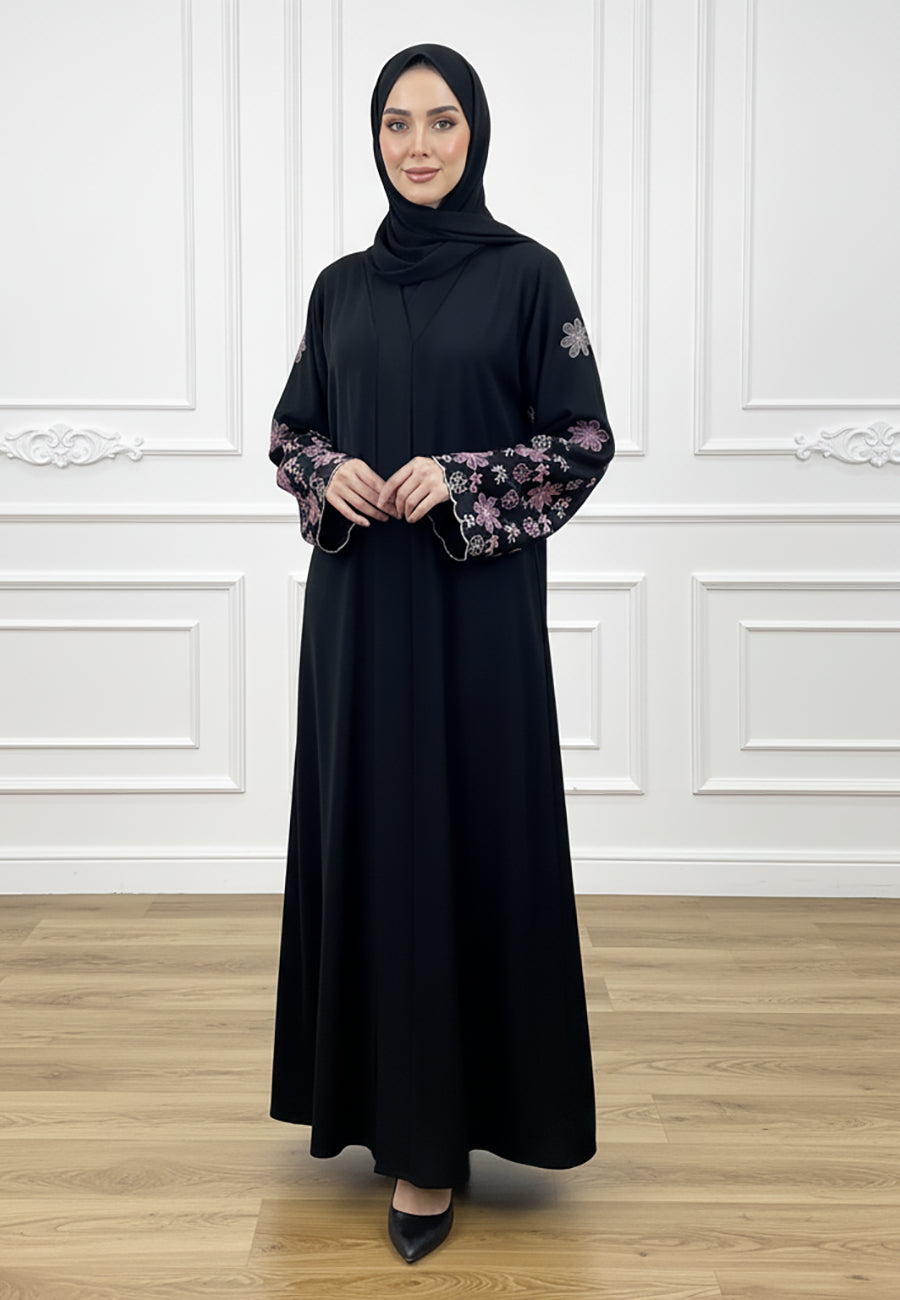Amethyst-Flora-Embroidered-Abaya-–-Scalloped-Sleeve-Edition-829