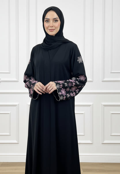Amethyst-Flora-Embroidered-Abaya-–-Scalloped-Sleeve-Edition-829