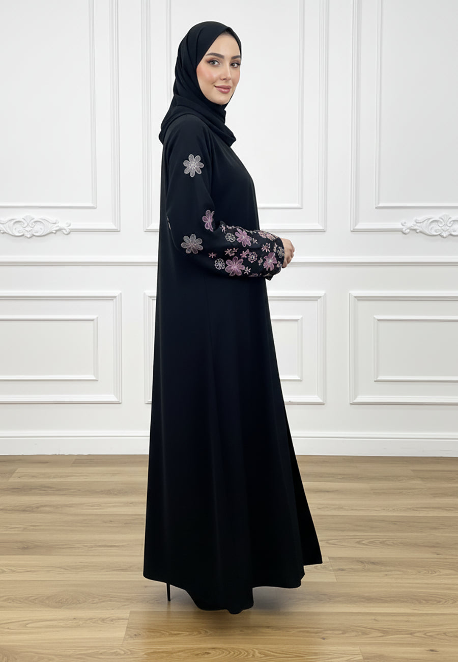 Amethyst-Flora-Embroidered-Abaya-–-Scalloped-Sleeve-Edition-829