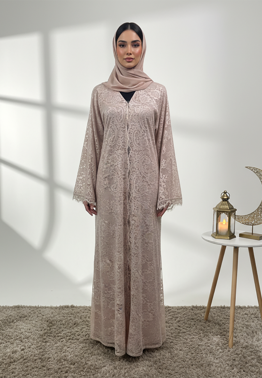 Double-layer-Abaya,-crafted-from-Lace-and-satin-layering-838