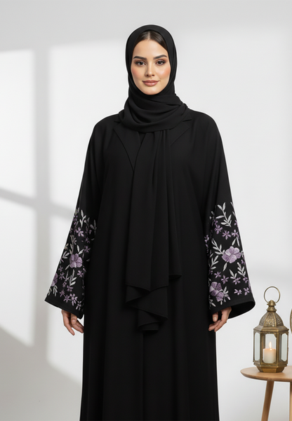 Stunning-black-embroidered-abaya-|-Nida-Fabric-848