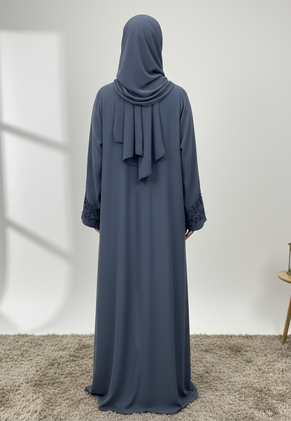 Lina-Crystal-Rain-&-Beaded-Neck-Abaya-854