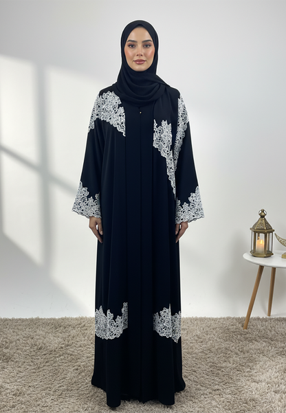 Black-Contrast-Lace-Abaya-857