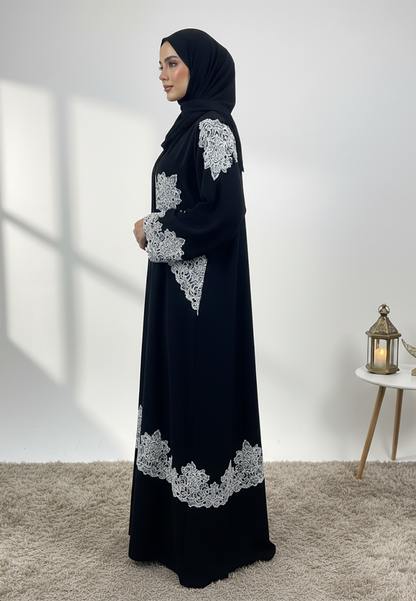 Black-Contrast-Lace-Abaya-857