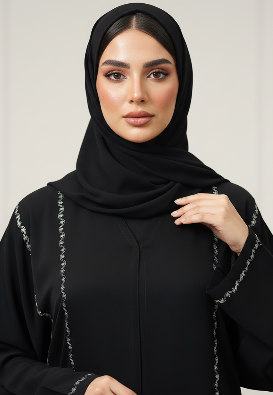 Layla-Minimalist-Bead-Trim-Abaya-|-Premium-Nida-Fabric-861