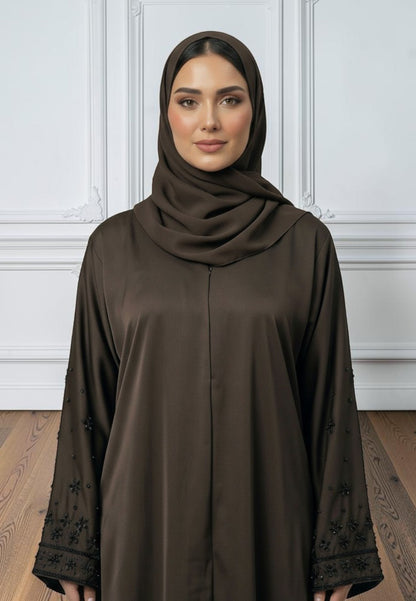 The-Serene-Espresso-Hand-Embellished-Abaya-|-Nida-Fabric-868
