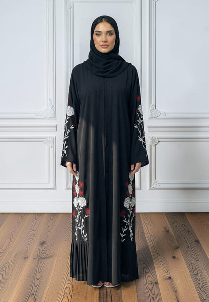 Elegant-Floral-Embroidery-Abaya-|-Nida-Fabric-869