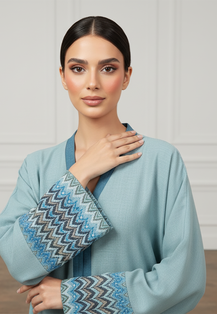 The-Azure-Chevron-Open-Abaya-Set-|-Linan-Fabric-879
