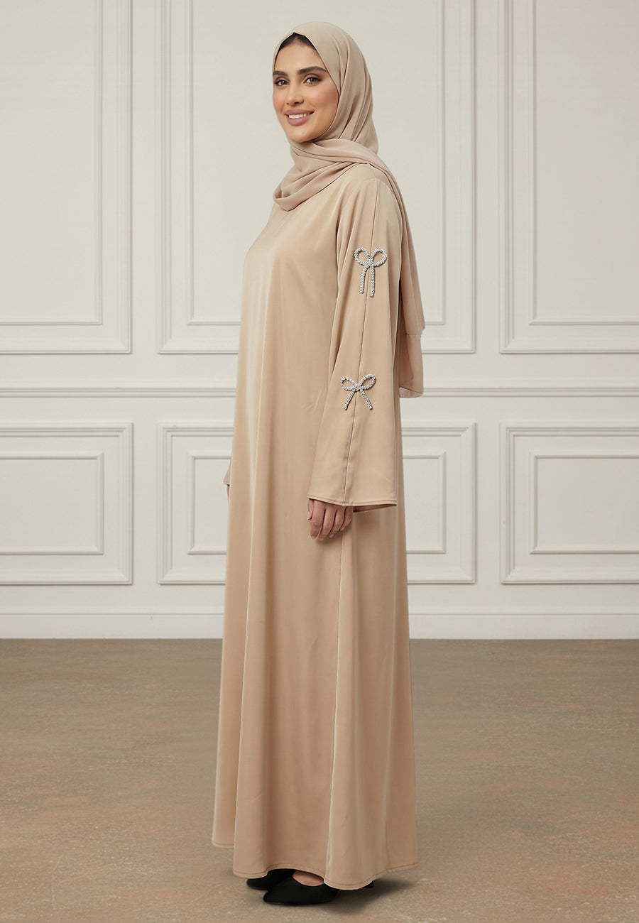 Elegant-Bow-Embellished-Minimalist-Abaya-886