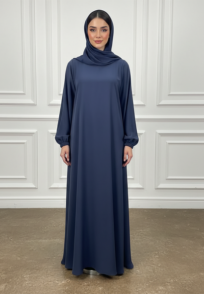 Minimalist-Cuffed-Sleeve-Flowing-Abaya-891