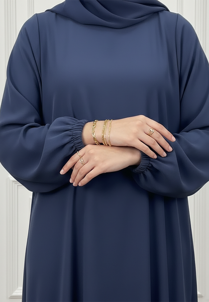 Minimalist-Cuffed-Sleeve-Flowing-Abaya-891