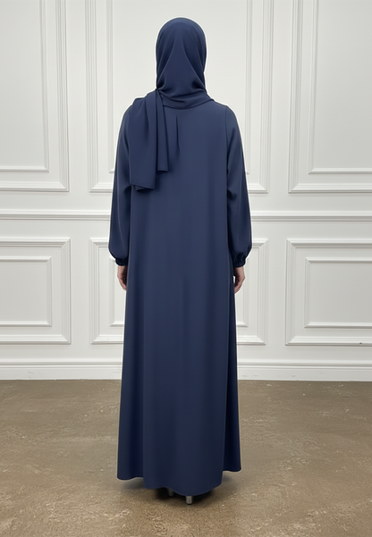 Minimalist-Cuffed-Sleeve-Flowing-Abaya-891