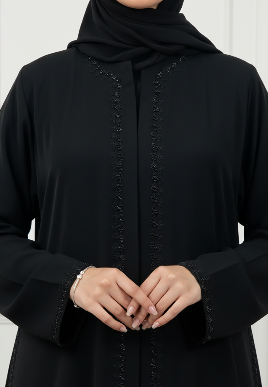 Elegant-Black-Beaded-Abaya-898